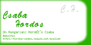 csaba hordos business card